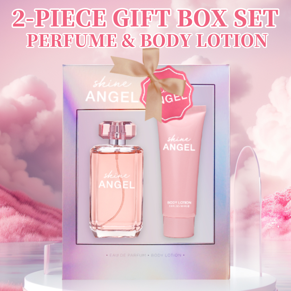 Body Lotion - 女性用スプレーとボディローション,香水セット,3.4オンス,2.8オンス,光沢のある天使,2個
