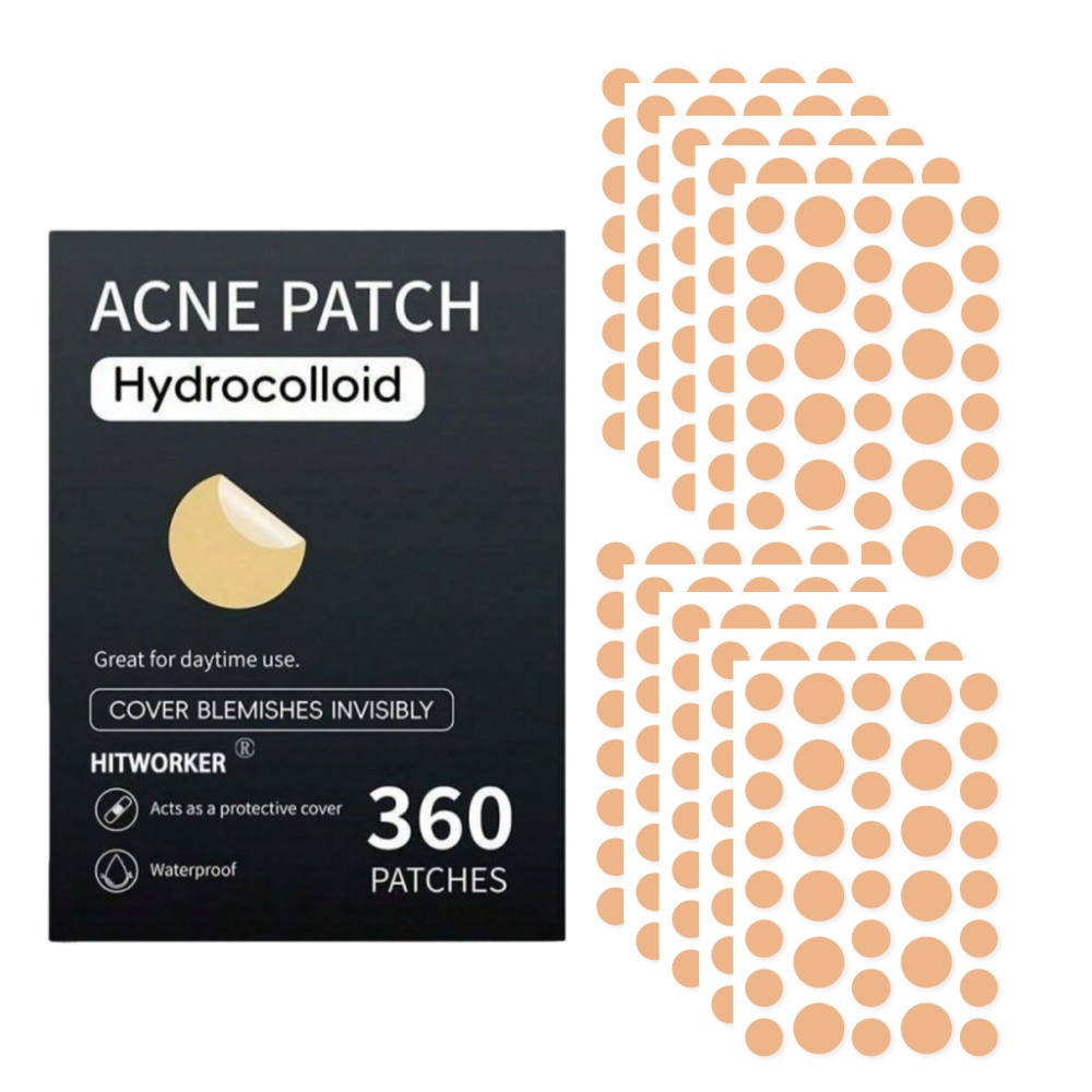 Face Oil - 360枚/箱 ニキビパッチ - アルコールフリー、ニキビの分泌物を吸収するために使用、優しく刺激が少ない、ニキビケアに不可欠