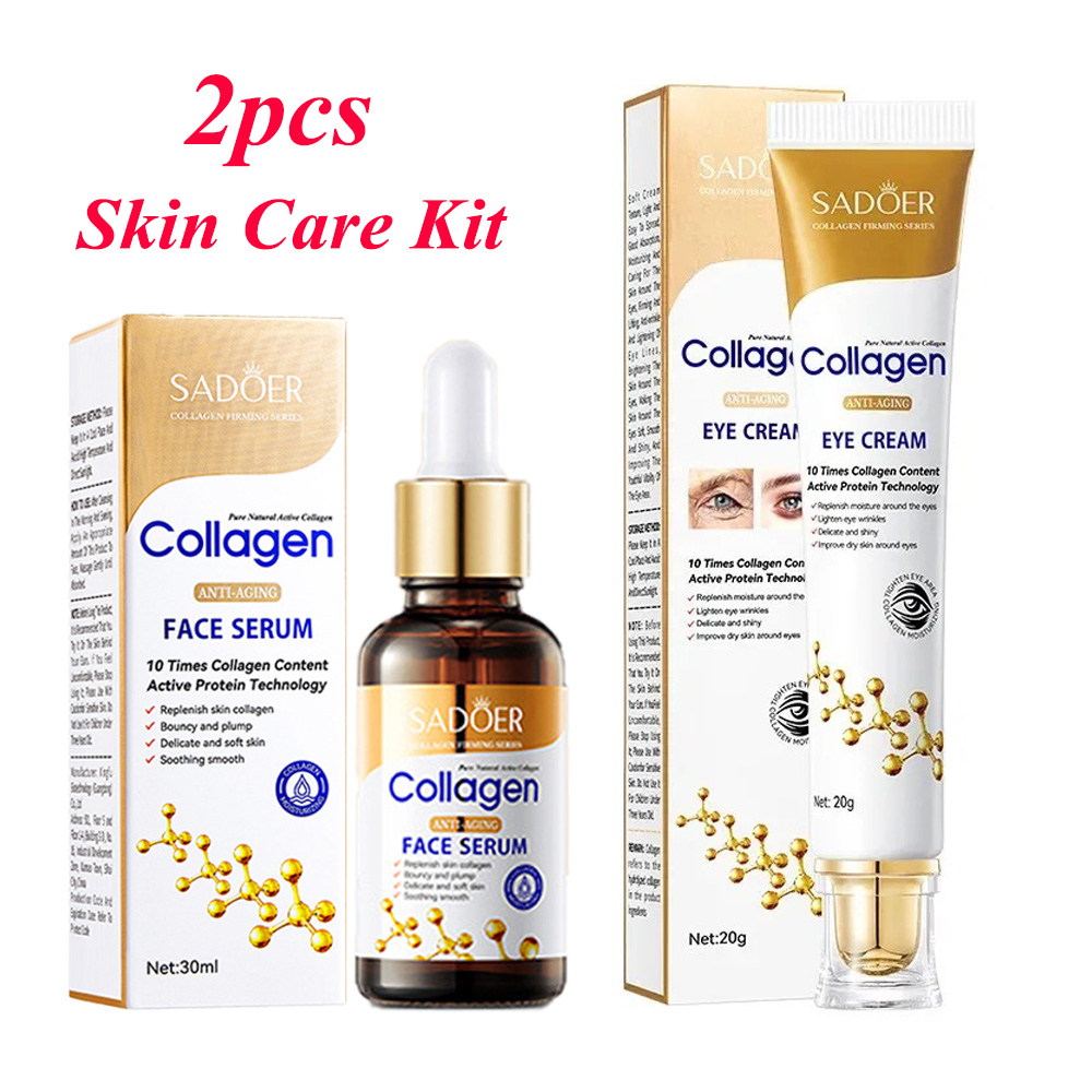 Night Cream - SADOER コラーゲン スキンケアセット しわ対策美容液 顔用保湿 アンチエイジング