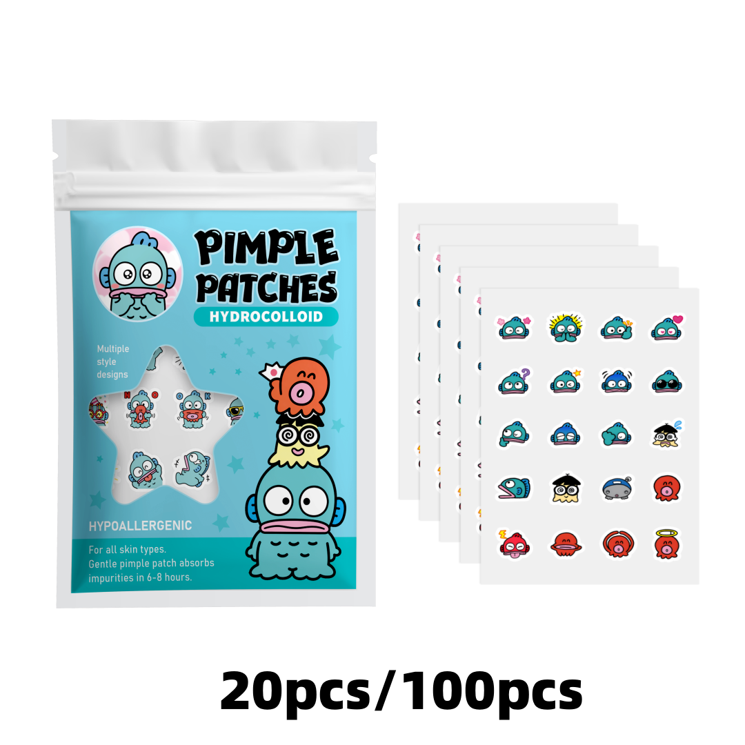 Face Moisturizer - 100/20個入りのかわいいカクレクマノミのハイドロコロイドニキビパッチ、防水ニキビ跡カバー、優しいフェイスステッカー、楽しいデザイン。