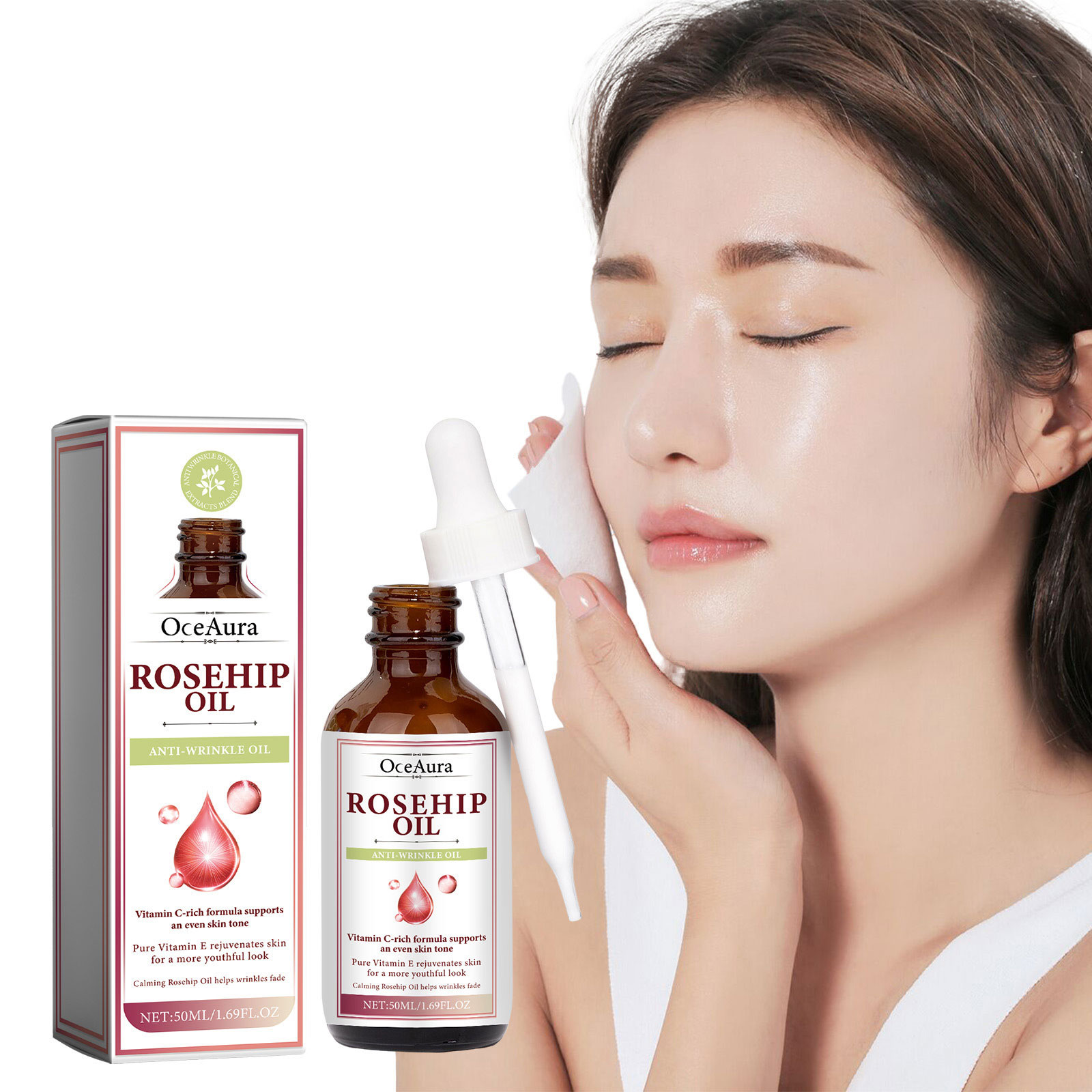 Face Oil Rosehip - ローズヒップ オイル フェイス エッセンス セラム 小じわを薄くする