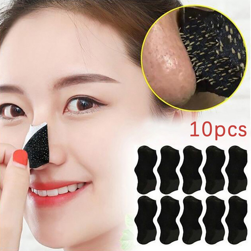 Face Mask Skincare - 10枚入り 男女兼用 黒ずみ除去マスク 鼻パック 毛穴ケア 黒ずみ除去シール