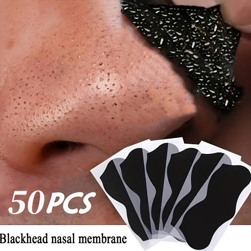 Face Mask Skincare - 50枚入り 鼻の黒ずみ除去マスク 毛穴縮小トリートメントステッカー ブラックドットストリップ 鼻のディープクレンジング スキンケア