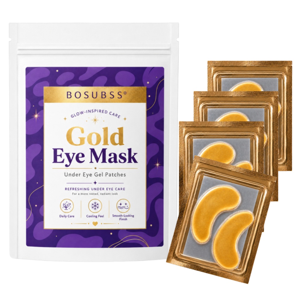Face Oil - BOSUBSS 24Kゴールドアイマスク、目元用パッチ、保湿・潤い・リフレッシュ効果で明るく滑らかな肌へ