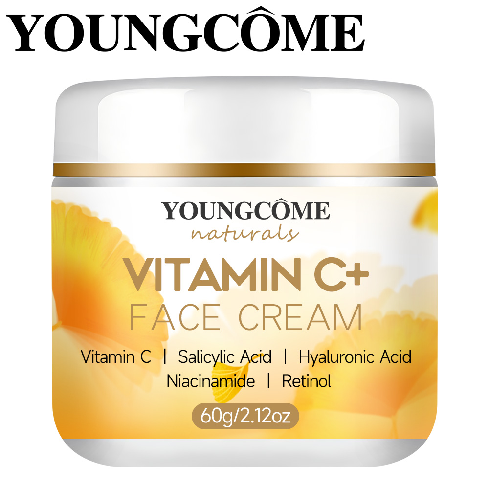 Retinol Cream - ヤングコメン ビタミンC フェイスクリーム レチノール配合 保湿・ハリ・ヒアルロン酸・美白・修復・なめらか肌ケア・ホワイトニングクリーム