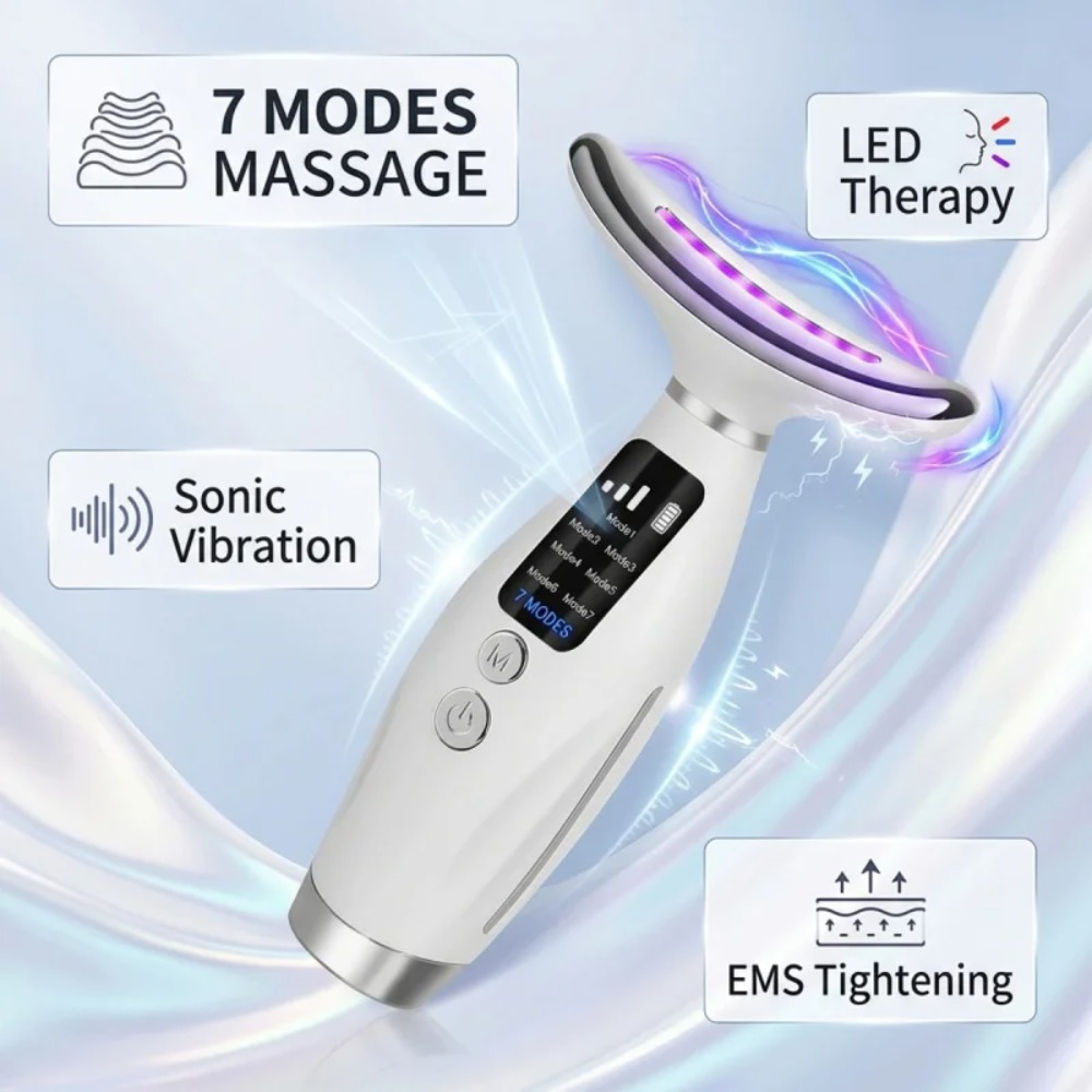 ネックフェイスリフティングマッサージャー 7 色ライト LE - Skincare Glowing のレビューと価格