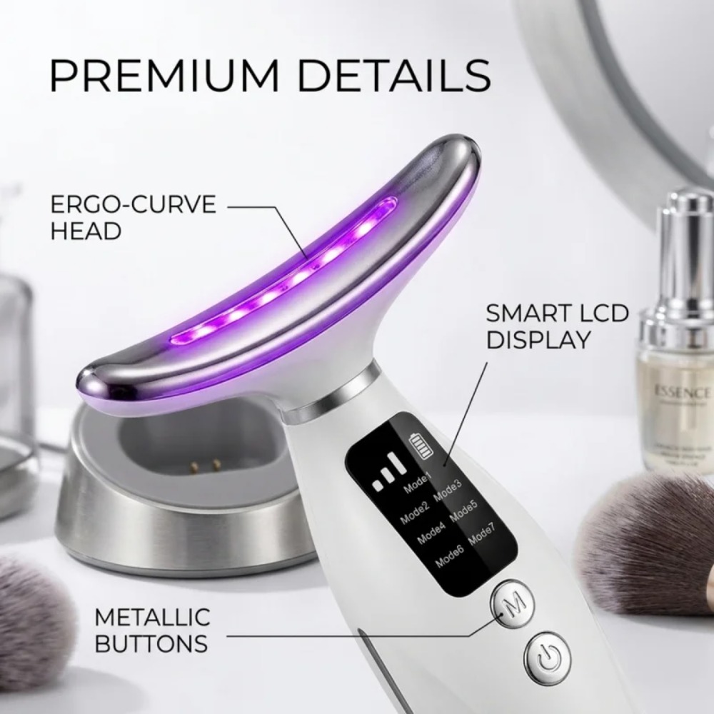 ネックフェイスリフティングマッサージャー 7 色ライト LE - Skincare Glowing のレビューと価格