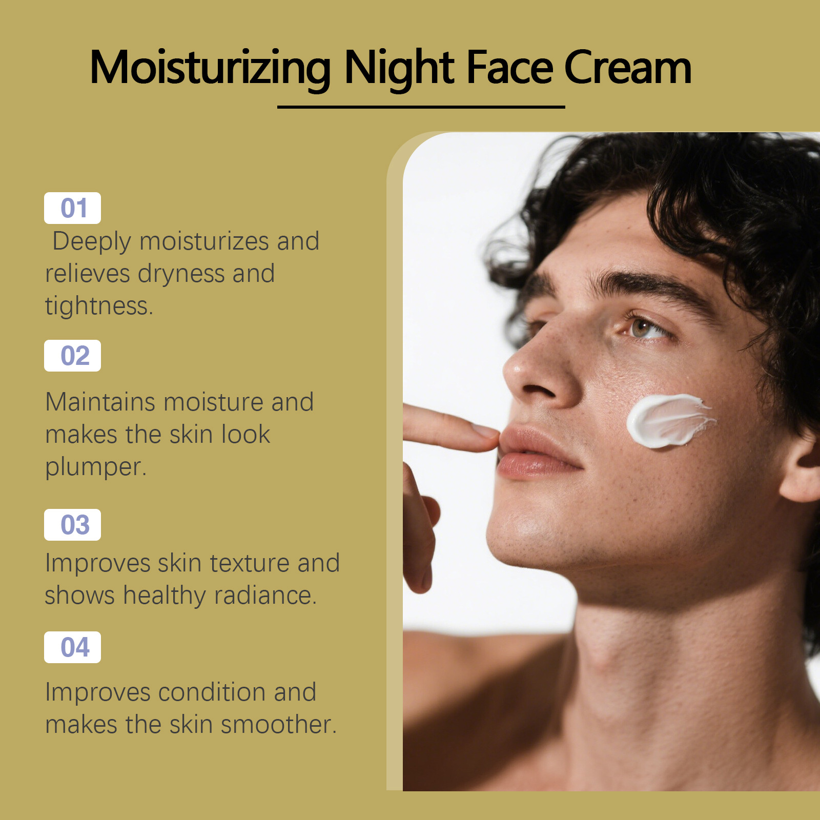 メンズフェイスクリーム 若々しい肌へ 黒ずみを明るくし 毛穴 - Night Cream のレビューと価格