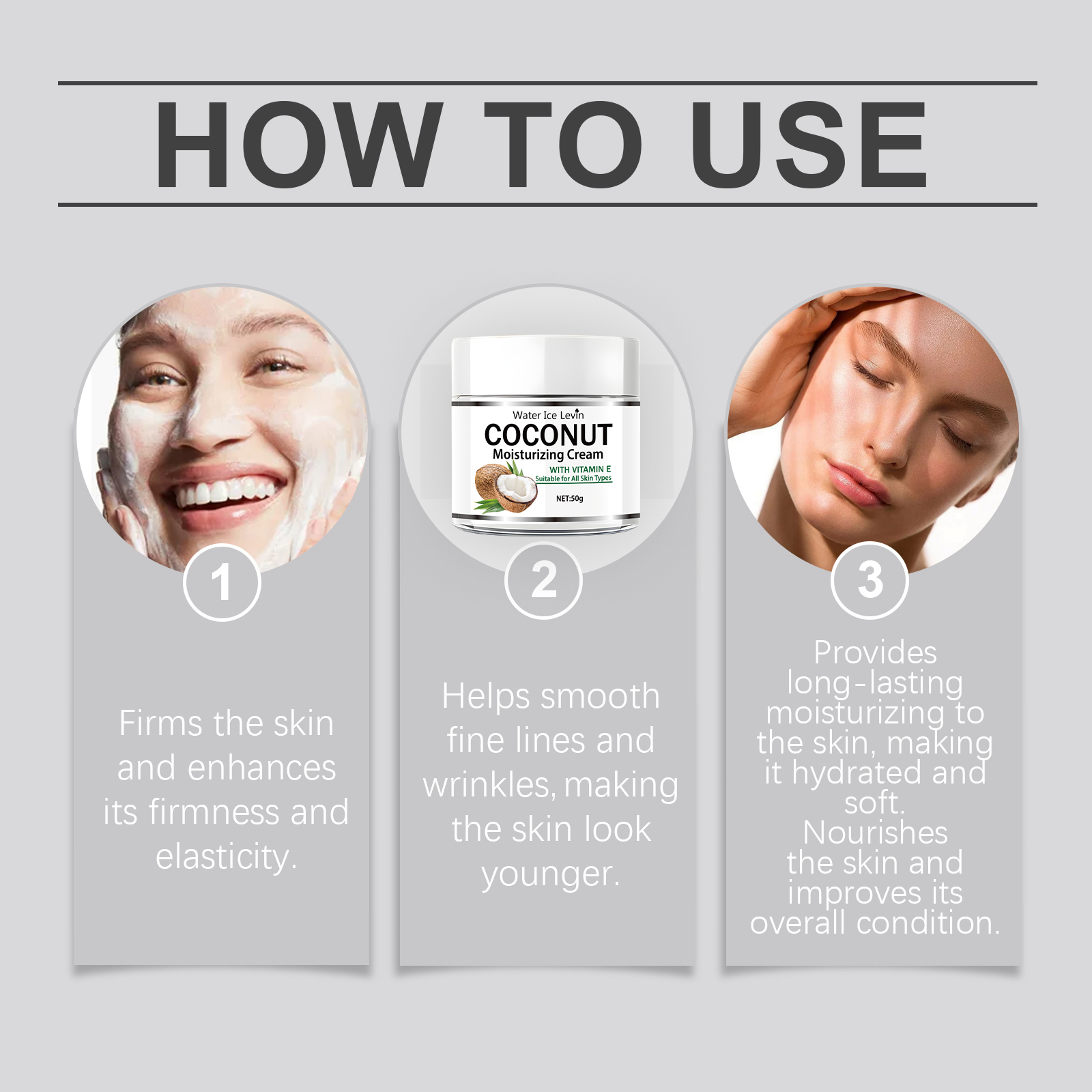50g ココナッツオイル保湿クリーム |     コラーゲン - Skincare Glowing のレビューと価格