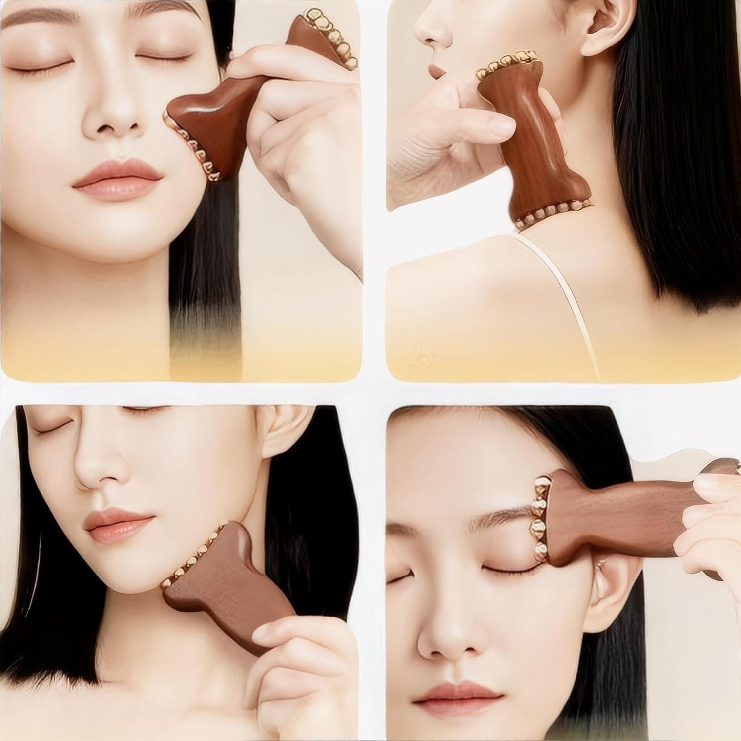 真鍮製フェイシャルコンターローラー、リフトアップ、引き締め、 - Skincare Glowing のレビューと価格