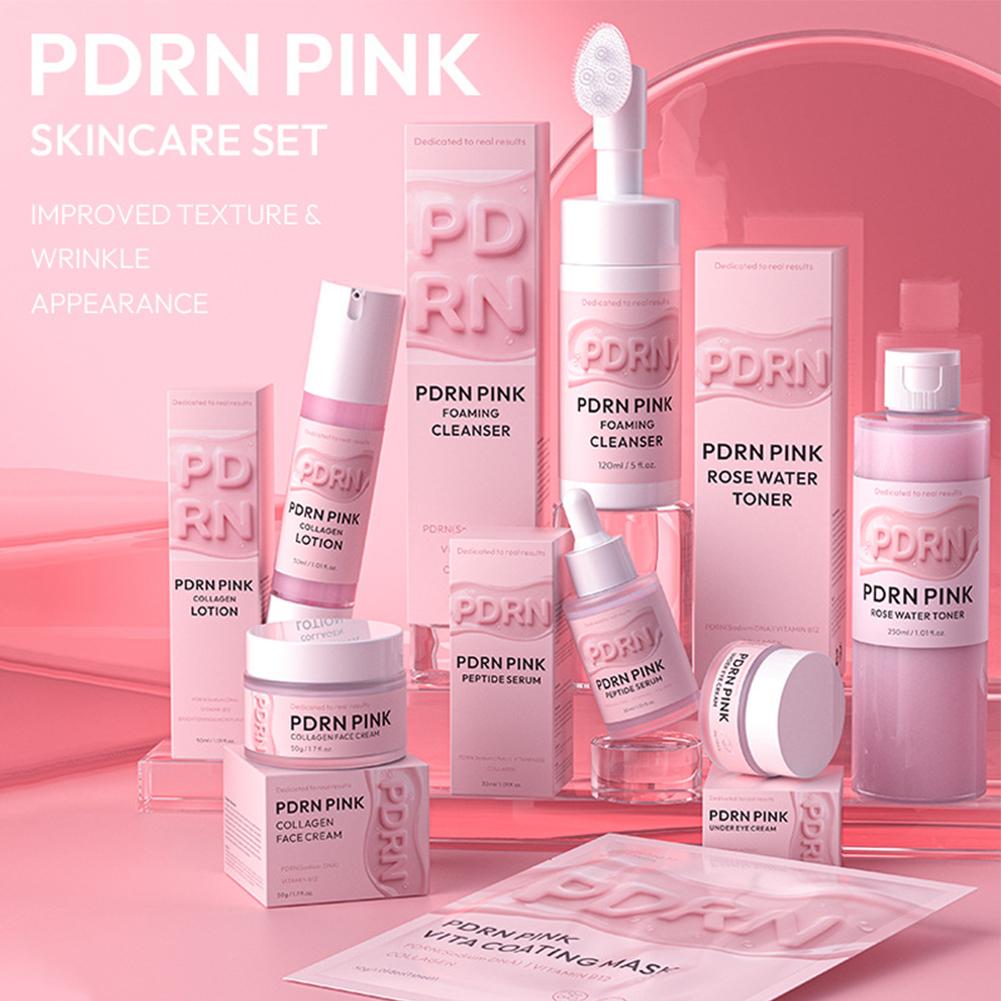 ピンク色のPDRNサーモンDNAコラーゲン配合スキンケアセッ - Skincare Glowing のレビューと価格