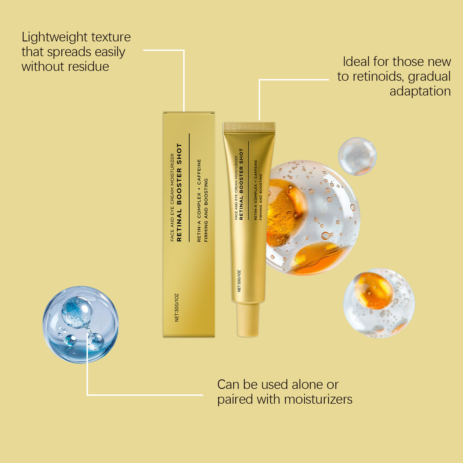 レチノール配合の引き締めフェイスクリーム 肌の浮腫を改善 ダ - Retinol Cream のレビューと価格