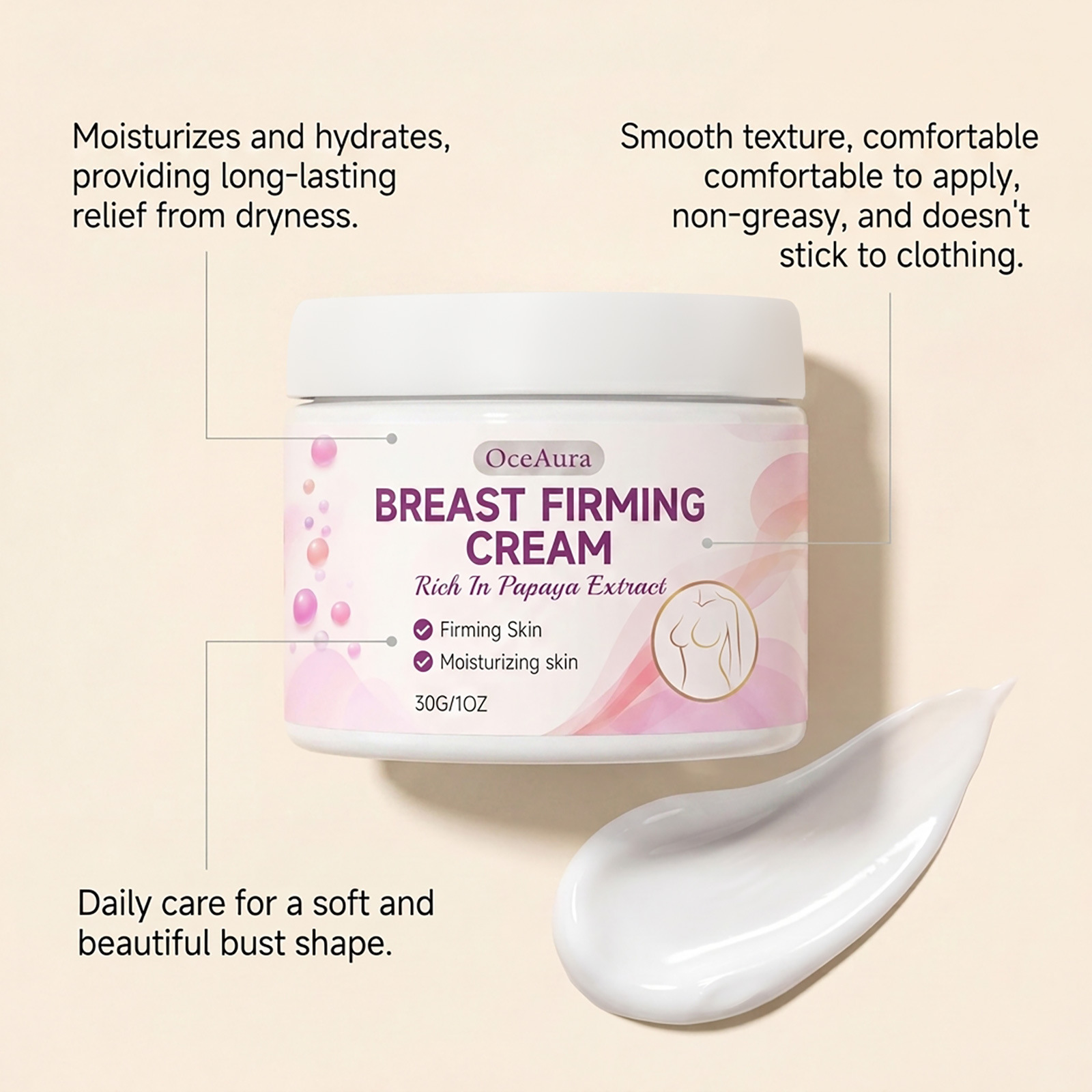 バストプランピングファーミングクリーム女性用毎日の胸部マッサ - Skincare China のレビューと価格